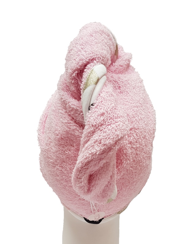 Turban na sušení vlasů růžový LUX