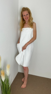 Dámský kilt do sauny bílý - na knoflíky